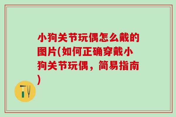 小狗关节玩偶怎么戴的图片(如何正确穿戴小狗关节玩偶，简易指南)