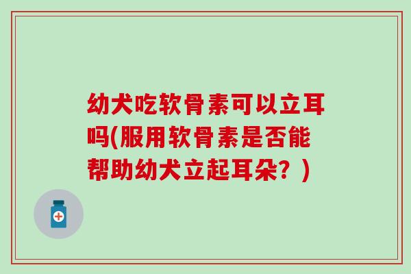 幼犬吃软骨素可以立耳吗(服用软骨素是否能帮助幼犬立起耳朵？)