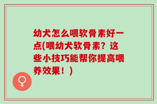 幼犬怎么喂软骨素好一点(喂幼犬软骨素？这些小技巧能帮你提高喂养效果！)