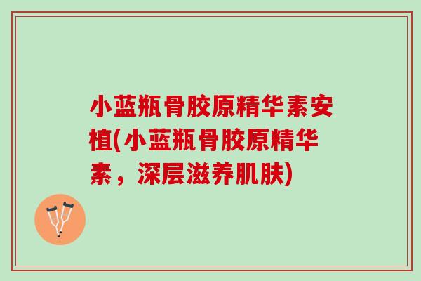 小蓝瓶骨胶原精华素安植(小蓝瓶骨胶原精华素，深层滋养肌肤)