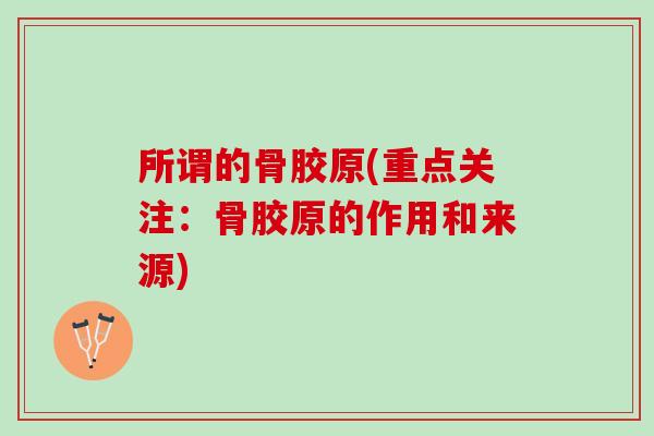 所谓的骨胶原(重点关注：骨胶原的作用和来源)