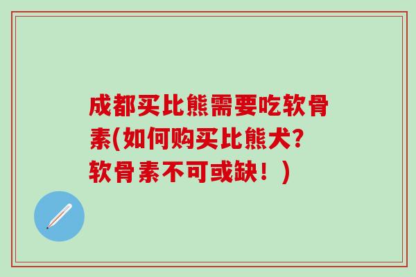 成都买比熊需要吃软骨素(如何购买比熊犬？软骨素不可或缺！)