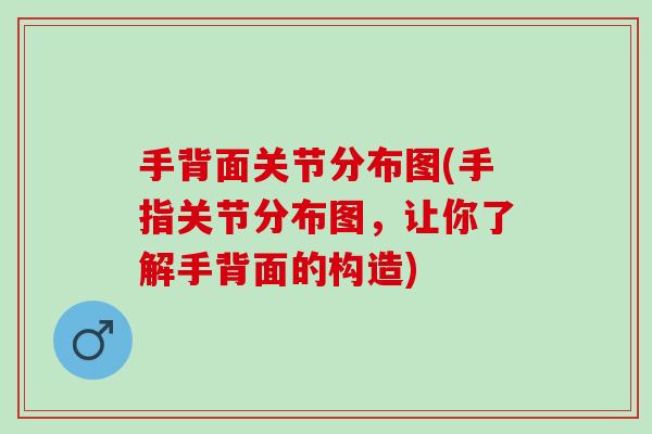 手背面关节分布图(手指关节分布图，让你了解手背面的构造)