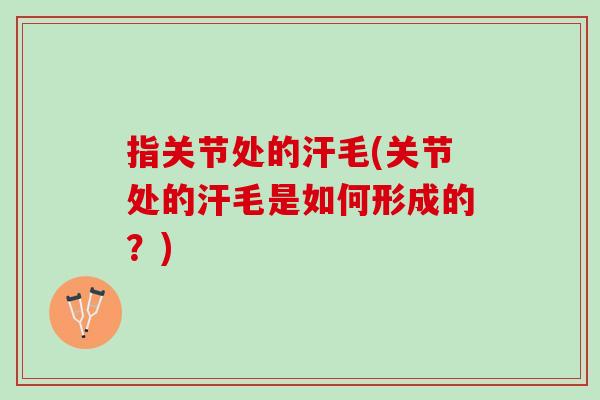 指关节处的汗毛(关节处的汗毛是如何形成的？)