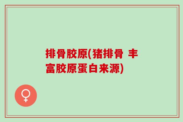 排骨胶原(猪排骨 丰富胶原蛋白来源)
