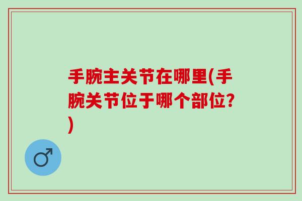 手腕主关节在哪里(手腕关节位于哪个部位？)