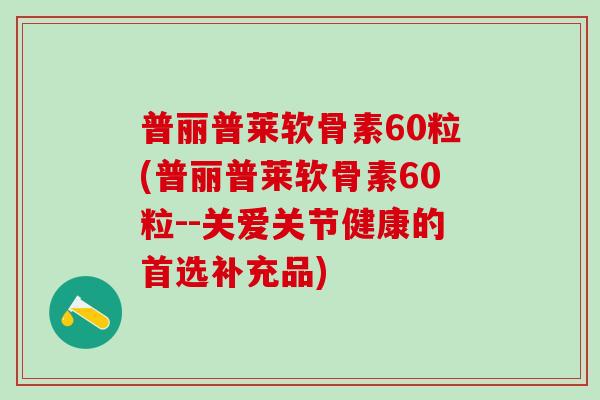 普丽普莱软骨素60粒(普丽普莱软骨素60粒--关爱关节健康的首选补充品)