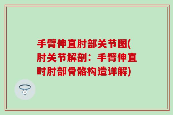 手臂伸直肘部关节图(肘关节解剖：手臂伸直时肘部骨骼构造详解)
