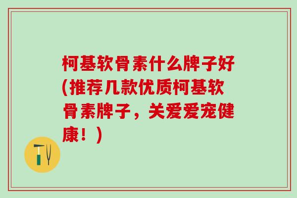 柯基软骨素什么牌子好(推荐几款优质柯基软骨素牌子，关爱爱宠健康！)