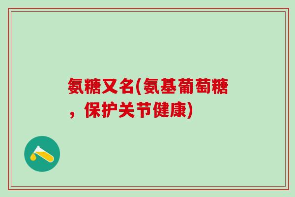 氨糖又名(氨基葡萄糖，保护关节健康)
