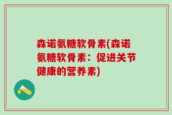 森诺氨糖软骨素(森诺氨糖软骨素：促进关节健康的营养素)