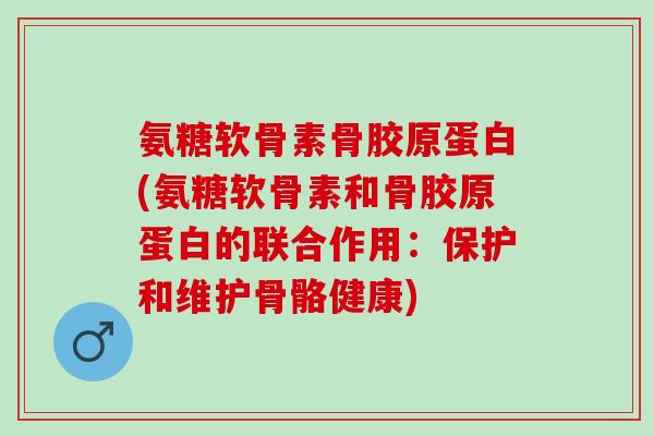 氨糖软骨素骨胶原蛋白(氨糖软骨素和骨胶原蛋白的联合作用：保护和维护骨骼健康)