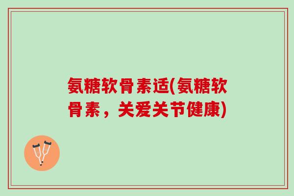 氨糖软骨素适(氨糖软骨素，关爱关节健康)