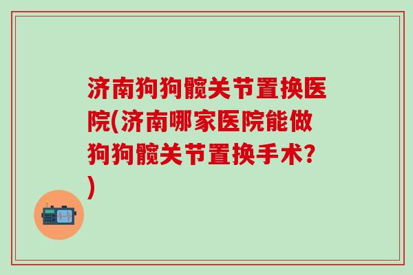 济南狗狗髋关节置换医院(济南哪家医院能做狗狗髋关节置换手术？)
