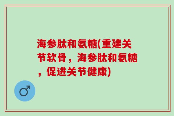 海参肽和氨糖(重建关节软骨，海参肽和氨糖，促进关节健康)