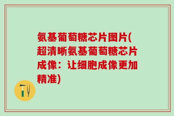 氨基葡萄糖芯片图片(超清晰氨基葡萄糖芯片成像：让细胞成像更加精准)