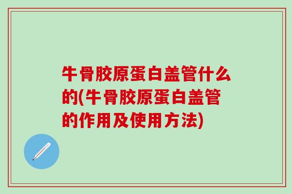 牛骨胶原蛋白盖管什么的(牛骨胶原蛋白盖管的作用及使用方法) 牛骨胶原蛋白盖管什么的(牛骨胶原蛋白盖管的作用及使用方法)