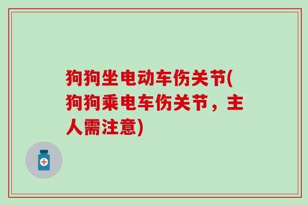 狗狗坐电动车伤关节(狗狗乘电车伤关节，主人需注意)