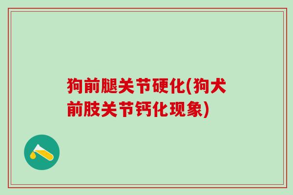 狗前腿关节硬化(狗犬前肢关节钙化现象)