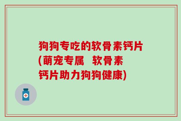 狗狗专吃的软骨素钙片(萌宠专属  软骨素钙片助力狗狗健康)