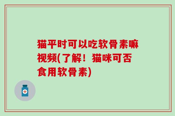 猫平时可以吃软骨素嘛视频(了解！猫咪可否食用软骨素)