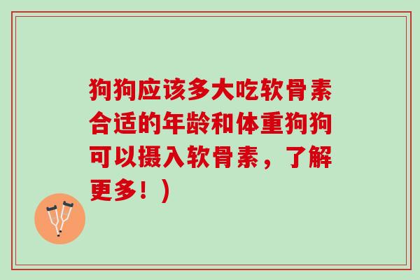 狗狗应该多大吃软骨素合适的年龄和体重狗狗可以摄入软骨素，了解更多！)