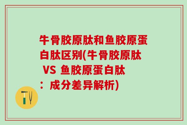 牛骨胶原肽和鱼胶原蛋白肽区别(牛骨胶原肽 VS 鱼胶原蛋白肽：成分差异解析)