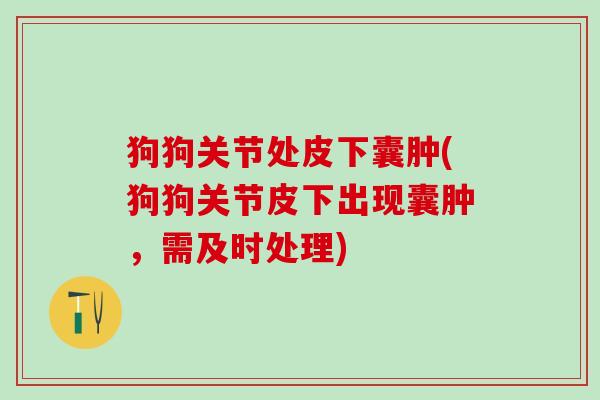 狗狗关节处皮下囊肿(狗狗关节皮下出现囊肿，需及时处理)