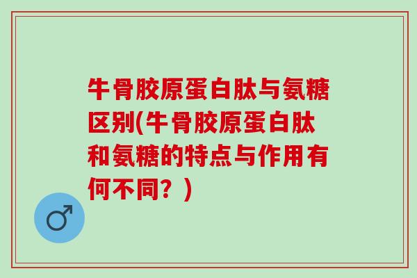 牛骨胶原蛋白肽与氨糖区别(牛骨胶原蛋白肽和氨糖的特点与作用有何不同？)