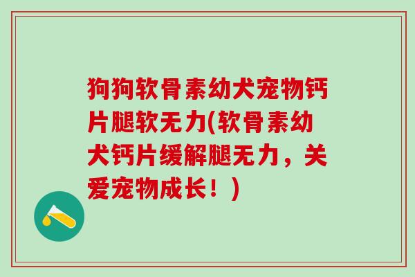 狗狗软骨素幼犬宠物钙片腿软无力(软骨素幼犬钙片缓解腿无力，关爱宠物成长！)