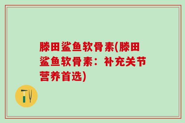 滕田鲨鱼软骨素(滕田鲨鱼软骨素：补充关节营养首选)