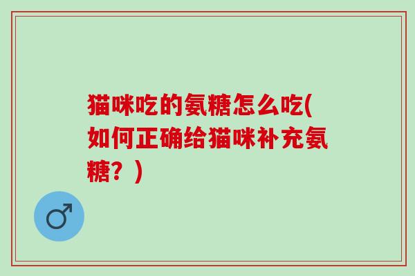 猫咪吃的氨糖怎么吃(如何正确给猫咪补充氨糖？)