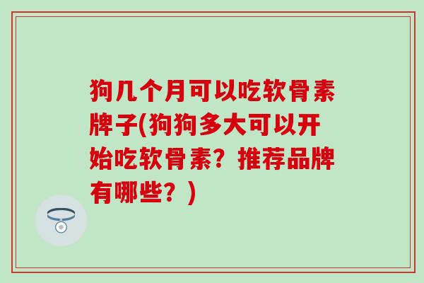 狗几个月可以吃软骨素牌子(狗狗多大可以开始吃软骨素？推荐品牌有哪些？)
