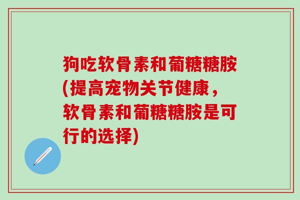 狗吃软骨素和葡糖糖胺(提高宠物关节健康，软骨素和葡糖糖胺是可行的选择)