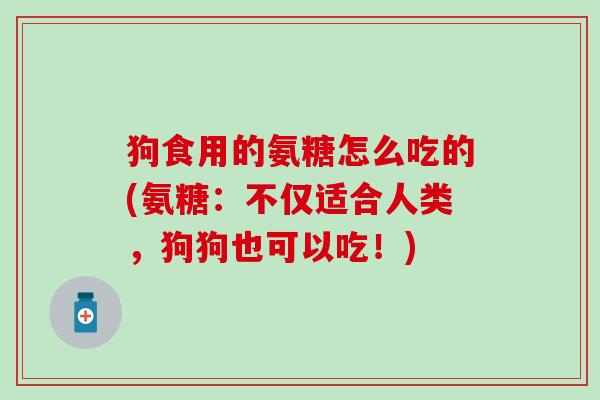 狗食用的氨糖怎么吃的(氨糖：不仅适合人类，狗狗也可以吃！)