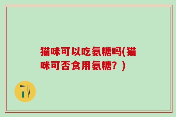 猫咪可以吃氨糖吗(猫咪可否食用氨糖？)