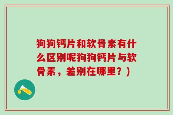 狗狗钙片和软骨素有什么区别呢狗狗钙片与软骨素，差别在哪里？)