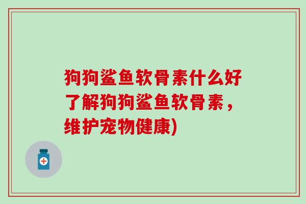 狗狗鲨鱼软骨素什么好了解狗狗鲨鱼软骨素，维护宠物健康)