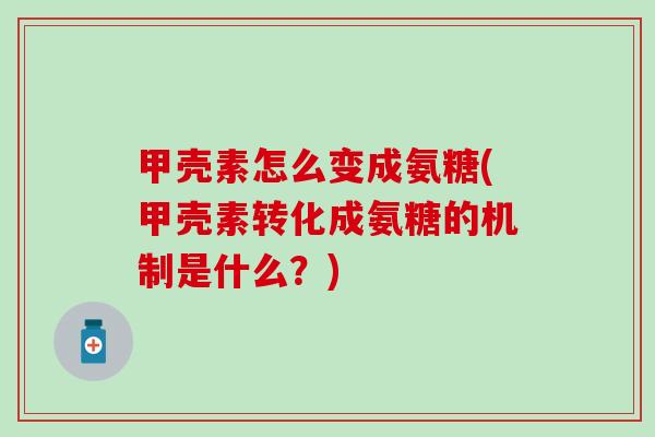 甲壳素怎么变成氨糖(甲壳素转化成氨糖的机制是什么？)