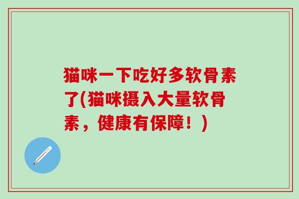 猫咪一下吃好多软骨素了(猫咪摄入大量软骨素，健康有保障！)