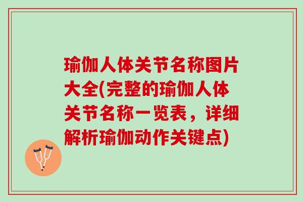 瑜伽人体关节名称图片大全(完整的瑜伽人体关节名称一览表，详细解析瑜伽动作关键点)