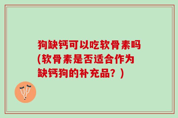 狗缺钙可以吃软骨素吗(软骨素是否适合作为缺钙狗的补充品？)