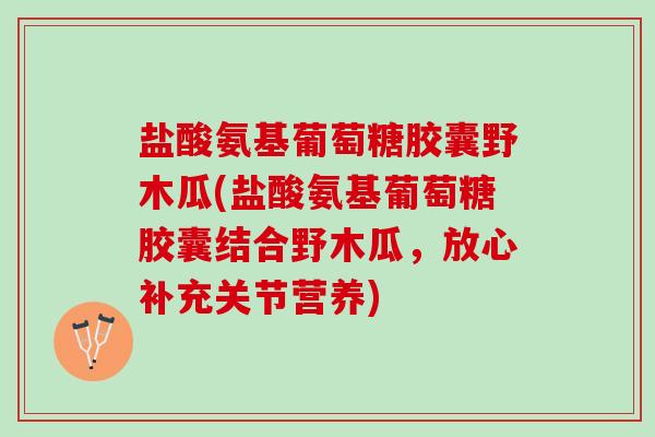 盐酸氨基葡萄糖胶囊野木瓜(盐酸氨基葡萄糖胶囊结合野木瓜，放心补充关节营养)