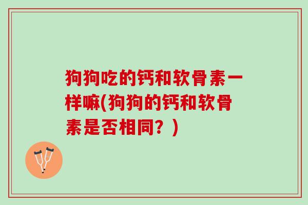 狗狗吃的钙和软骨素一样嘛(狗狗的钙和软骨素是否相同？)