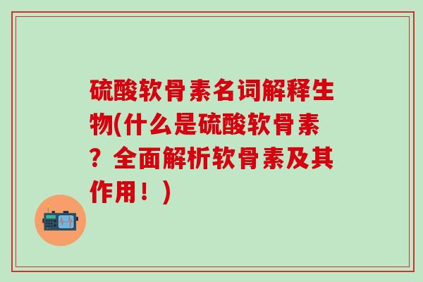 硫酸软骨素名词解释生物(什么是硫酸软骨素？全面解析软骨素及其作用！)