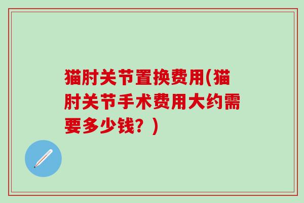 猫肘关节置换费用(猫肘关节手术费用大约需要多少钱？)
