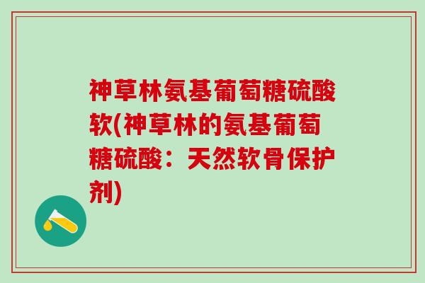 神草林氨基葡萄糖硫酸软(神草林的氨基葡萄糖硫酸：天然软骨保护剂)