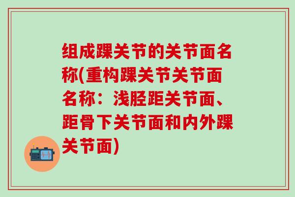 组成踝关节的关节面名称(重构踝关节关节面名称：浅胫距关节面、距骨下关节面和内外踝关节面)