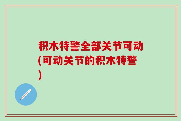 积木特警全部关节可动(可动关节的积木特警)