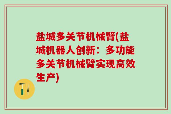盐城多关节机械臂(盐城机器人创新：多功能多关节机械臂实现高效生产)